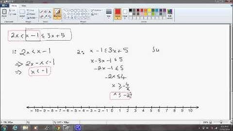 Solving Linear Inequalities - Example 2x ≤ x - 1 ≤ 3x + 5