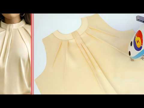 A simple sewing trick to cut and sew a blouse collar design of your without going to the tailoring!