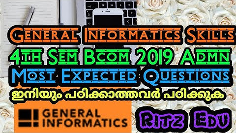 🖥️ General Informatics Skill( 4 th Sem Bcom 2019 Admn Students) Kannur Unvsty-Most Expected Qstns 🖥️