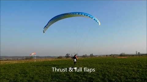 Slow motion paramotor take off