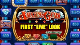 AMAZING GEMS Slot - First "LIVE" Look - LIVE PLAY! - MAX BET - Slot Machine Bonus