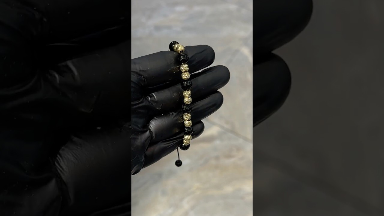 TraxNYC 14K Gold Double Bead Adjustable Bracelet 70205 | TraxNYC