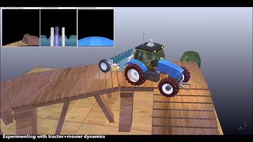 Simulation of Tractor and Mower in V-REP