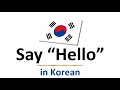 How To Say HELLO In Korean 