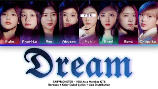 BABYMONSTER - DREAM | YOU As a Member OT8 | Karaoke + Color Coded Lyrics + Line Distribution