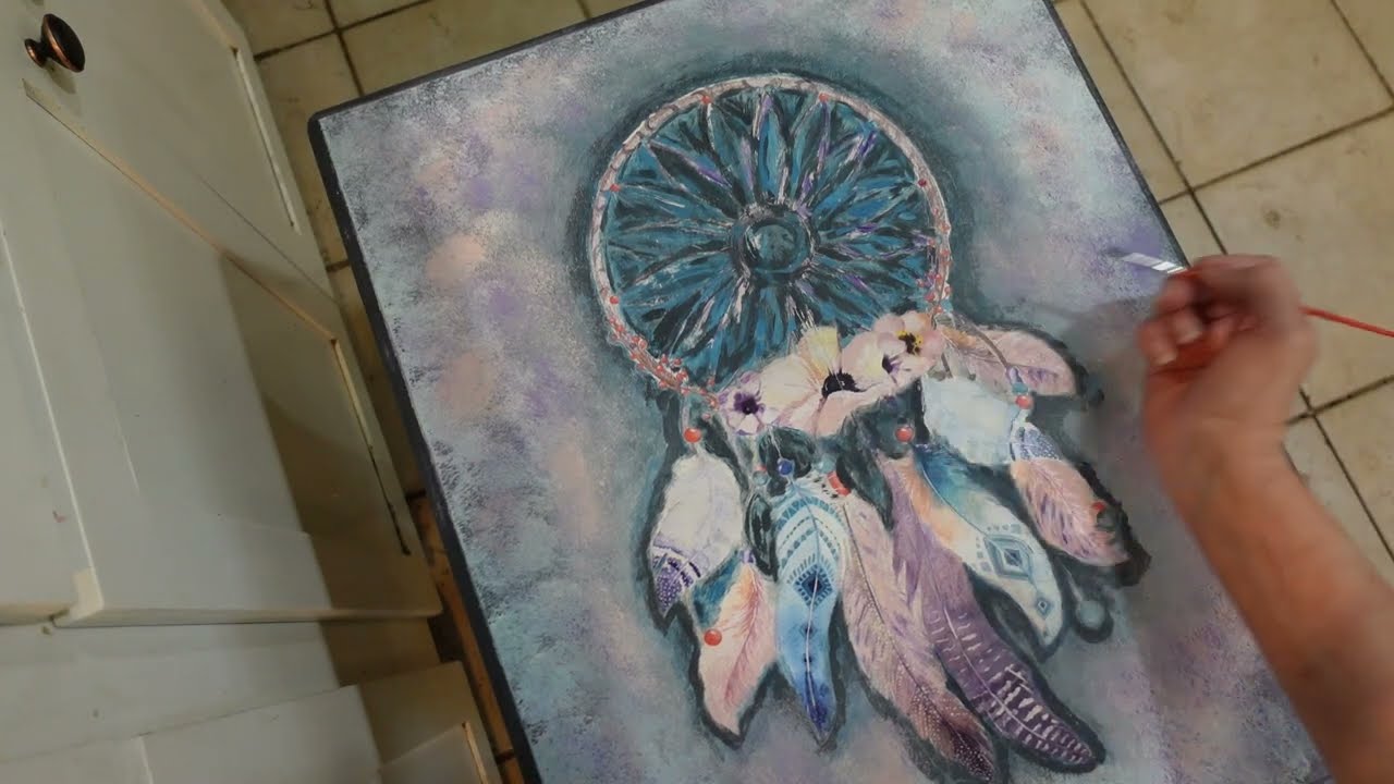 How to Decoupage a Decal on Furniture Table Makeover DIY Beginner