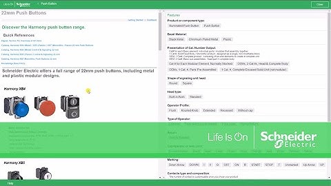 Selecting a Push Button with the Product Selector | Schneider Electric Support
