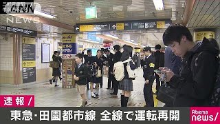 田園都市線が運転再開　架線トラブル一部見合わせ(17/11/15)