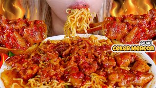 ASMR 🤩💥CEKER TANPA TULANG INDOMIE PEDAS MERCON🌶 SPICY NOODLE BONELESS CHICKEN FEET/ DAKBAL