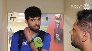 حديث لاعبي نادي الميناء جعفر شنيشل ومحمد شوكان بعد التعادل امام النفط بدون اهداف.