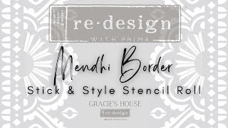 Using the @ReDesignwithPrima Mendhi Border Stick & Style Stencil Roll
