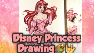 Disney Ariel princess Drawing| Disney Gorgeous Princess Drawing