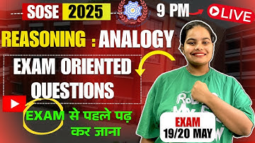 SOSE REASONING LIVE MARATHON! SOSE expected questions of mental ability #sose #sose2025 #class9