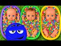 Full of 3 Rainbow Bathtubs Candy with M&amp;M’s &amp; Magic Slime Cutting video 