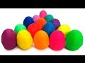 LEARN COLORS Play Doh Surprise Eggs Frozen Peppa Pig Masha Minions Shopkins Toys Play Dough Eggs