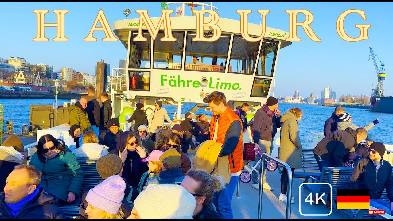 Hamburg City Ferry Ride ⛴️ 🇩🇪 | Beautiful Late Afternoon ☀️| 4K 60 fps 