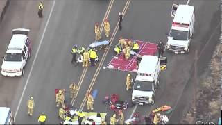 Raw  Calif  Commuter Train Strikes Truck