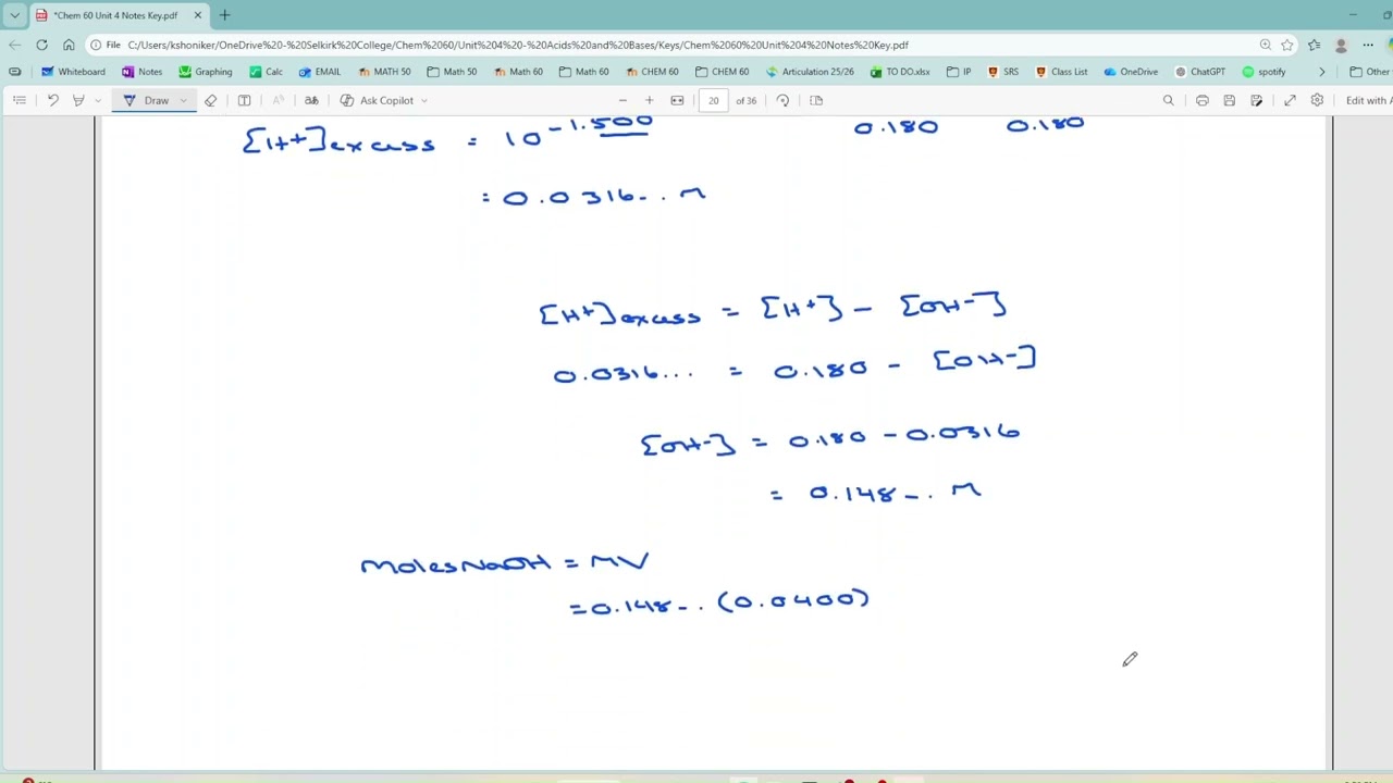 4.14 Calculating Moles of Acid Needed to Reach Desired pH