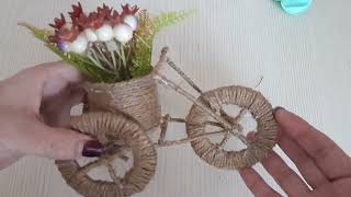 Декоративный велосипед /Подарок своими руками/ Decorative bike/DIY#джут#цветы#красота