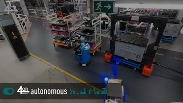 4am Robotics | Autonomous Mobile Robots | Interaction: Autonomous Tugger Train + Mobile Cobots