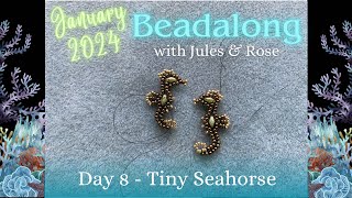 Beadalong Day 8: Tiny Beaded Seahorse | DIY Ocean Earring | Sea Beach Jewelry Beading Tutorial