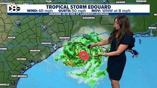 Tropical Storm Edouard will strengthen ahead of landfall in Texas today