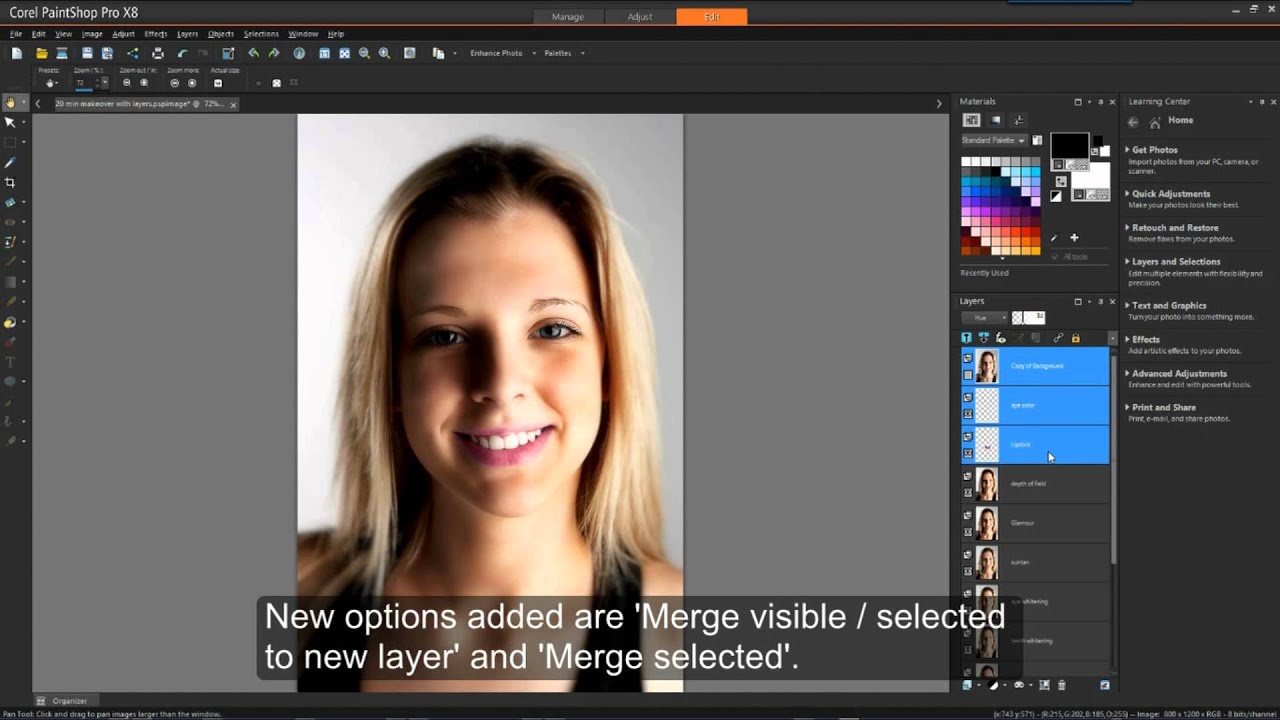 New Layer Merge Options In Paintshop Pro X8 Youtube