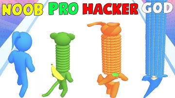 NOOB vs PRO vs HACKER vs GOD in Long Neck Run 3D