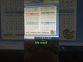 word pe calender designed preview #microsoftoffice #shorts #computer