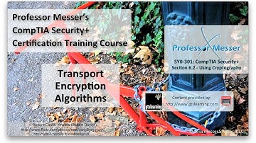 Transport Encryption Algorithms - CompTIA Security+ SY0-301: 6.2