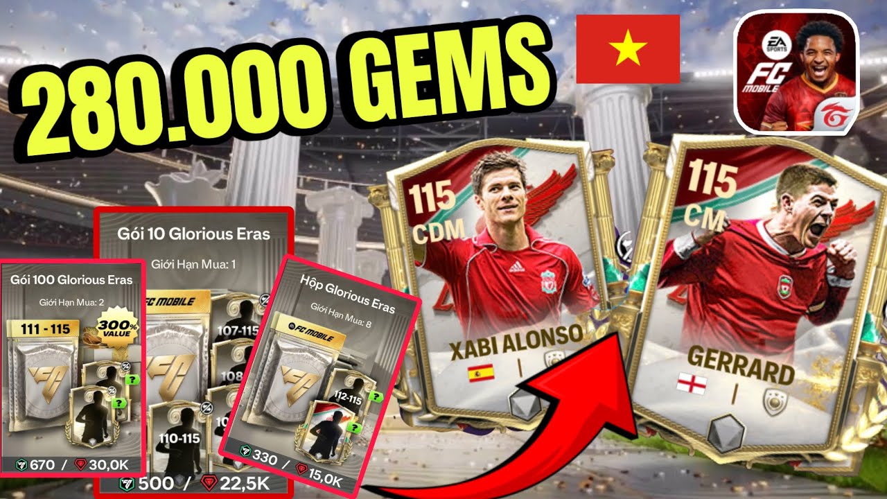 KỶ LỤC CHI 280.000 GEMS MỞ FULL GÓI NGON NHẤT SỰ KIỆN GLORIOUS NHẬN TOÀN SIÊU PHẨM | FC MOBILE VN 🇻🇳