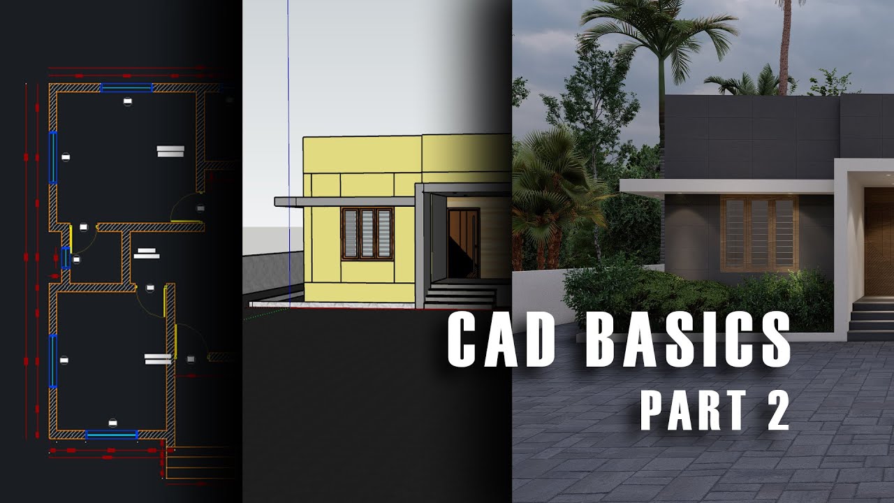 ( MALAYALAM ) CAD + Sketchup Basics Tutorial | PART 2 | CAD + Sketchup ...
