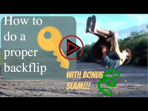 How to do a standing backflip - with backflip fails - back tuck tutorial