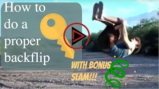 How to do a standing backflip - with backflip fails - back tuck tutorial