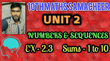 TN samacheer 10th Maths Exercise 2.3 sum 1 to 10 Numbers and Sequences unit 2