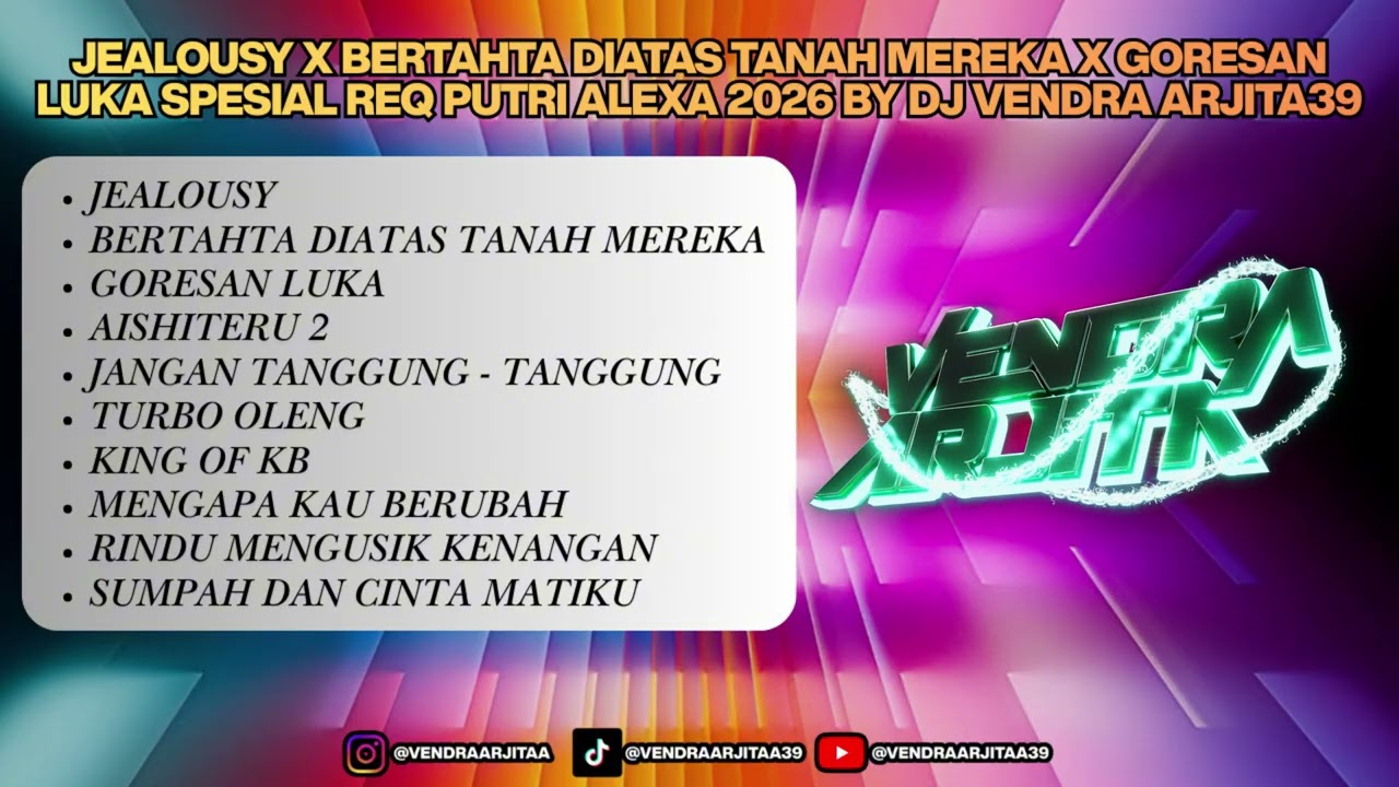JEALOUSY V2 X BERTAHTA DIATAS TANAH MEREKA X GORESAN LUKA SPESIAL REQ PUTRI ALEXA BY DJ VENDRAARJITA