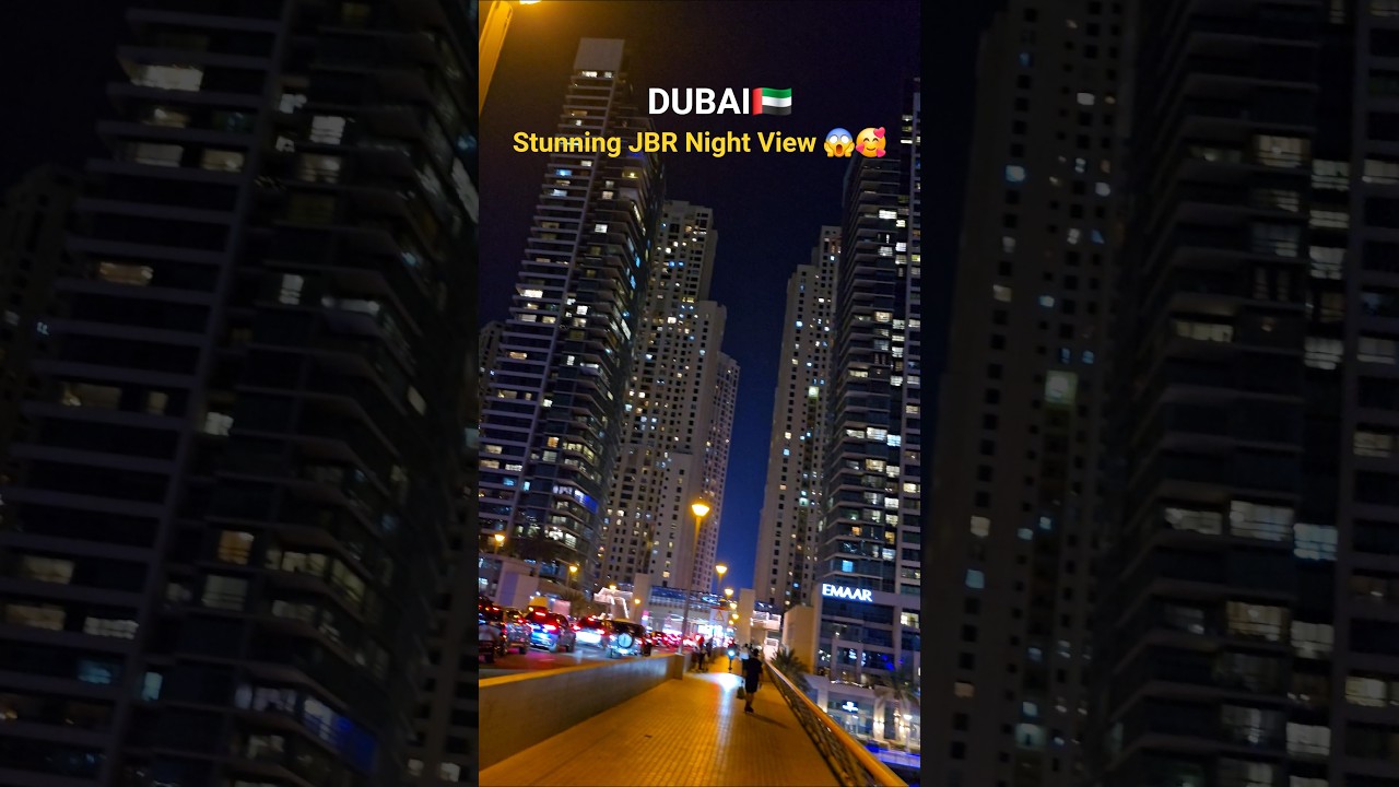 Dubai JBR Stunning Night Views🇦🇪🌙|