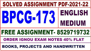 bpcg-173 solved assignment 2021-22 / bpcg 173 solved assignment  / bpcg 173 assignment in english