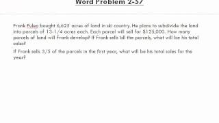 Math for Business Applications Ch 2 Additional Set of Word Problems 2 55 to 2 57