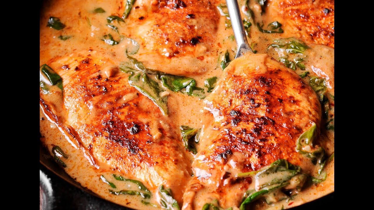 Chicken and Spinach in Paprika Sauce YouTube