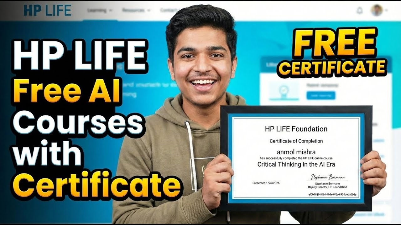 (Don't miss this )Free AI Course With Certificate Hp Life - YouTube