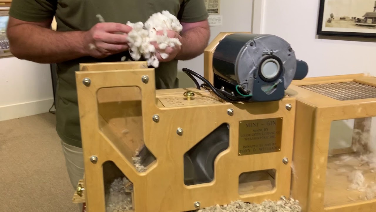 Electric mini gin at the Texas Cotton Gin Museum YouTube