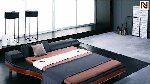 Portofino Adjustable Modern Leather Bed VGWCPORTOFINO