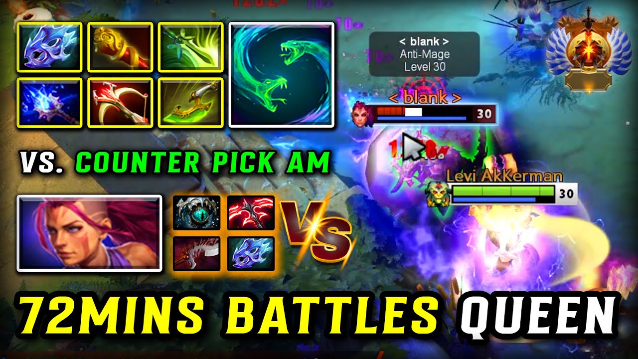 EPIC 72MINS BATTLE SPLIT SHOT QUEEN Medusa Max Slotted Build | Vs. Counter Pick Anti Mage DOTA 2