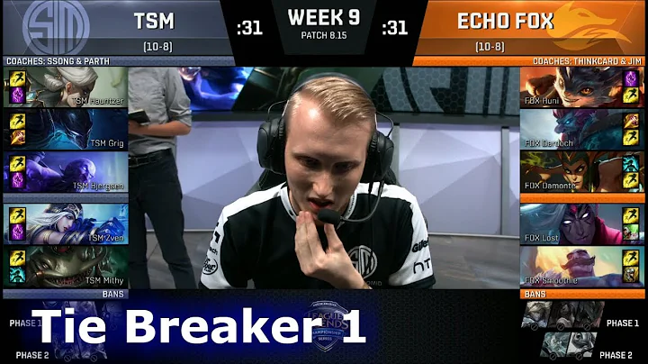 TSM vs Echo Fox - Tie Breaker | Week 9 Day 3 S8 NA LCS Summer 2018 | TSM vs FOX W9D3
