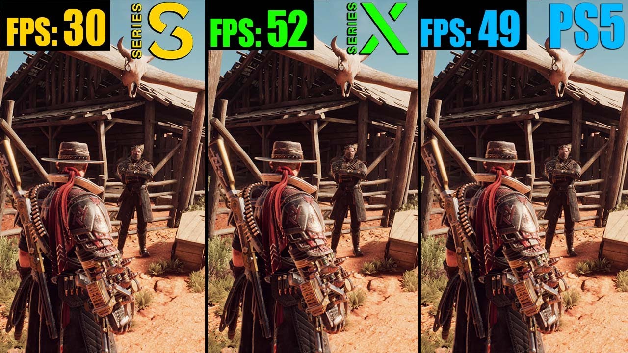 Compare Evil West rodando no PS5, Xbox Series e no PC