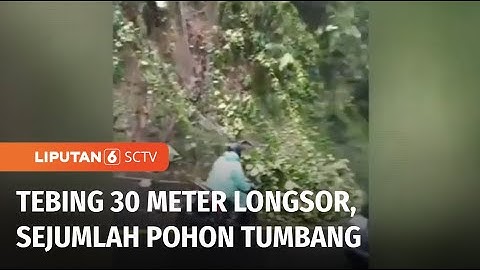 Een 30 meter hoge klif aan de Cadas Pangeran-straat in Sumedang stort in | Liputan 6