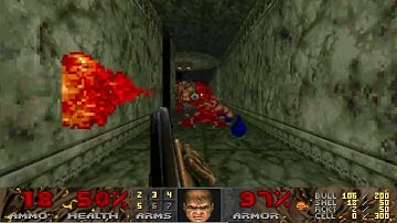 Doom Demonfear (1999) MAP07: "The Wall" UV -Fast Speedrun 1:53 100% Kills 100% Secrets