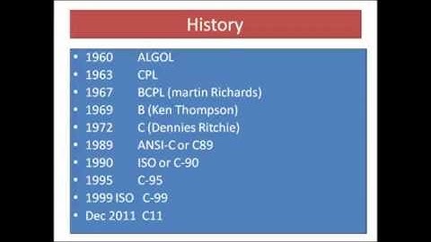 C PROGRAMMING Introduction and C history PART 1