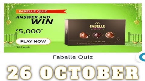 Amazon Funzone Fabelle Quiz Answers Today|Amazon Quiz Answers Today|26 OCTOBER| Daily Quiz Time